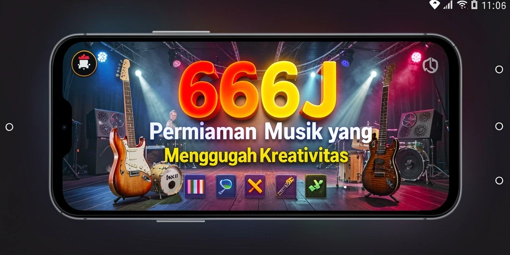 Tampilan screenshot 666J menunjukkan pengalaman bermain musik yang seru.
