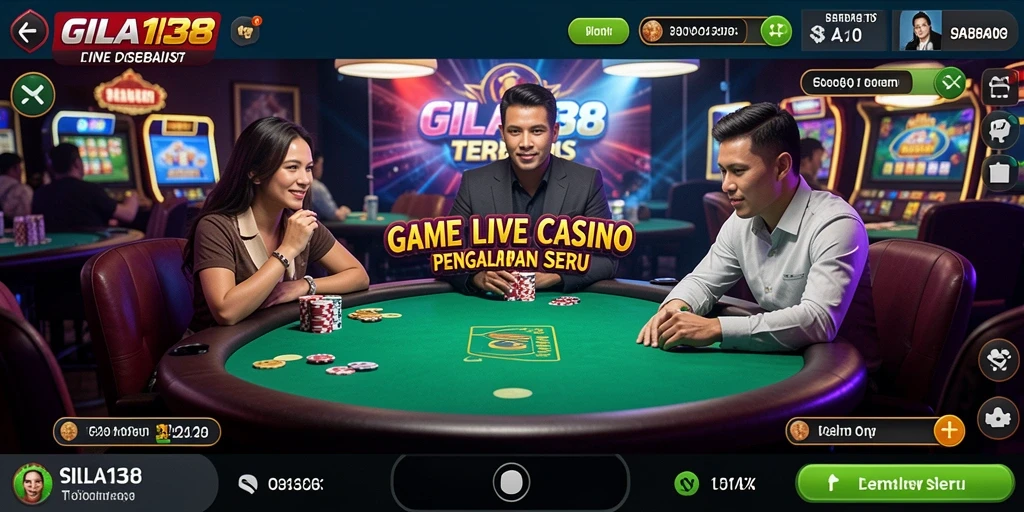 Gameplay Live Casino yang menegangkan di GILA138 dengan dealer langsung.