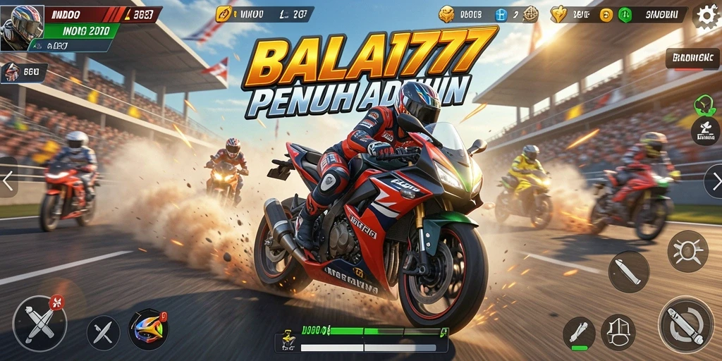 Tampilan gameplay seru balapan motor di INDO777.