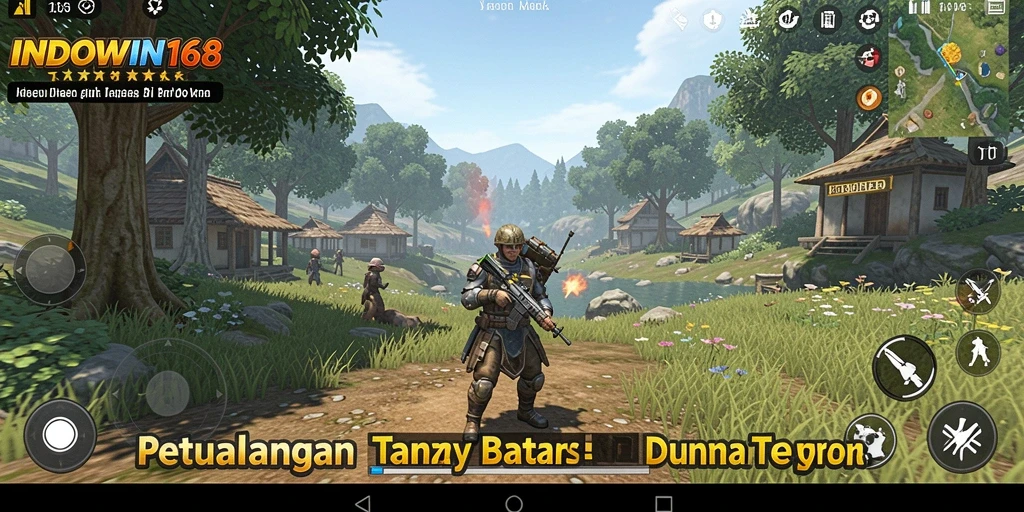 Tampilan gameplay INDOWIN168 dalam dunia terbuka yang memukau.