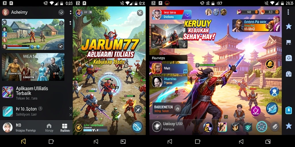Tampilan antarmuka pengguna JARUM77 dengan fitur-fitur utilitas yang lengkap.