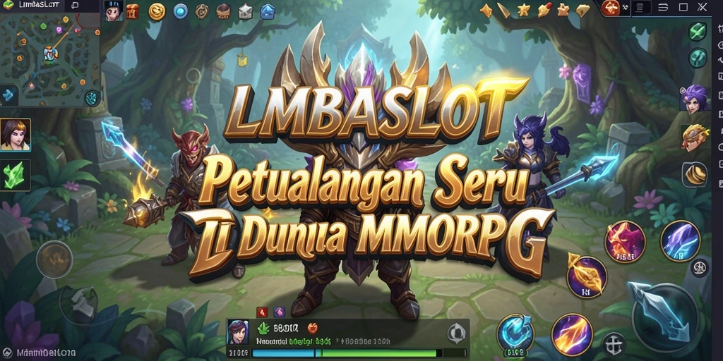 Screenshot gameplay LMBASLOT yang menunjukkan pertarungan epik di MMORPG.