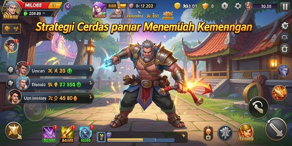 Screenshot utama MILO88 menampilkan aksi gameplay strategi yang menegangkan.
