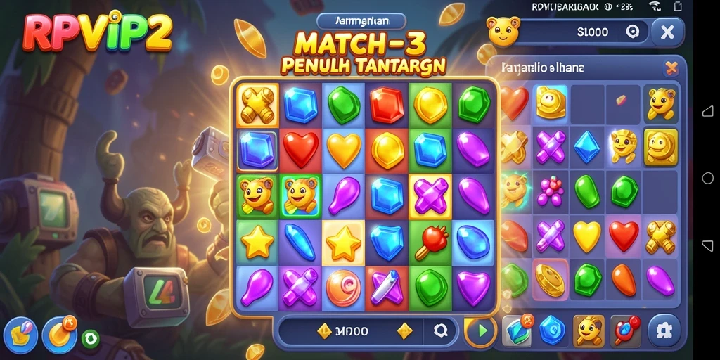 Screenshot gameplay yang menampilkan keseruan permainan Match-3.