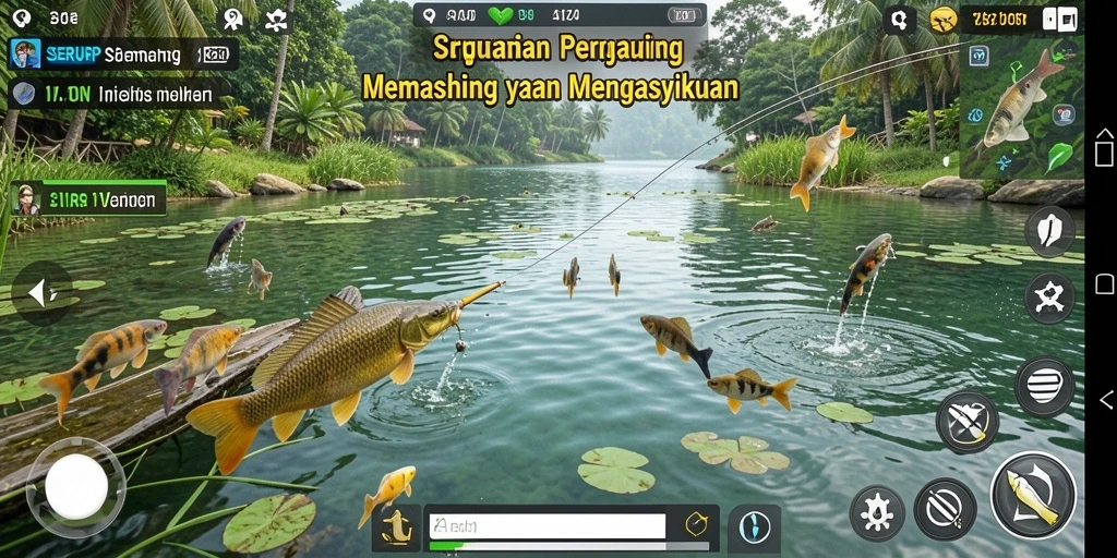 Tangkapan ikan besar di laut dalam dalam gameplay SERURP.