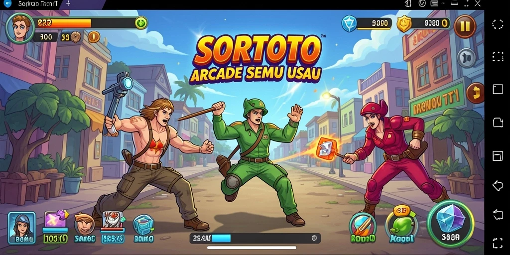 Tampilan gameplay SORTOTO yang seru dan penuh warna.