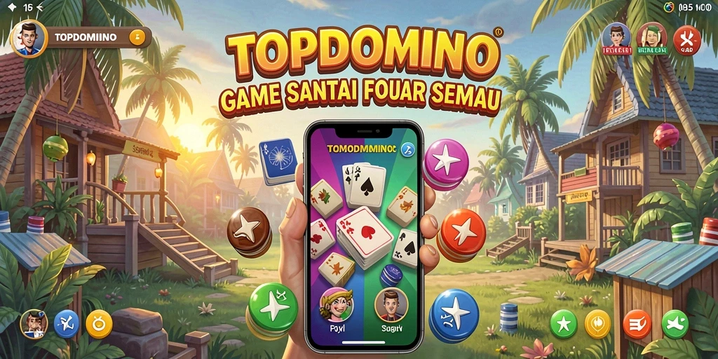 Tampilan gameplay TOPDOMINO yang seru dan penuh strategi.