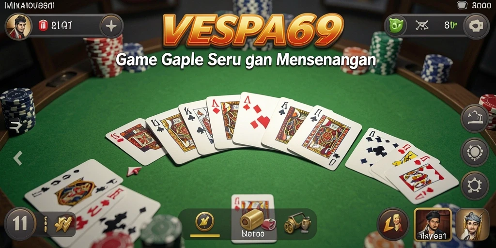 Gameplay menarik VESPA69 dengan suasana Gaple yang seru.