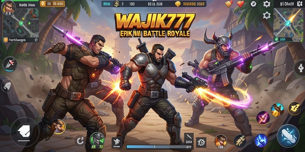Gameplay seru dan mendebarkan di WAJIK777 Battle Royale.
